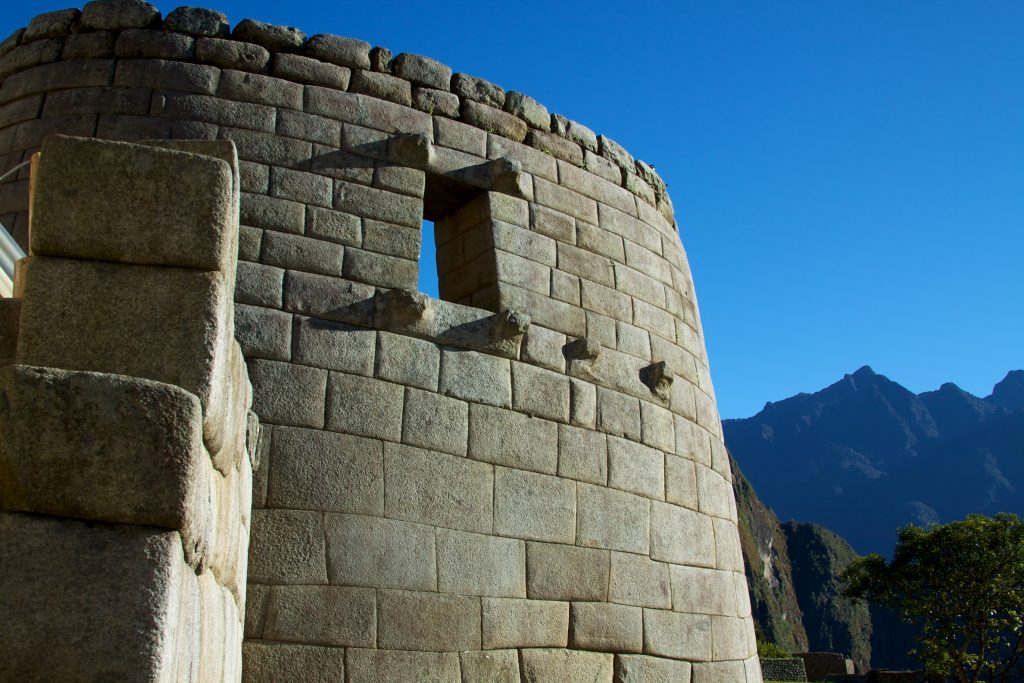 Megalithic temple of the Sun at Macchu Picchu