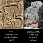 Olmec Egyptian connection, Quetzalcoatl and Hapi serpent snake gods Anunnaki